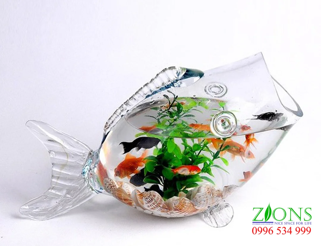 bể cá cảnh mini đẹp bố cục xanh tự nhiên