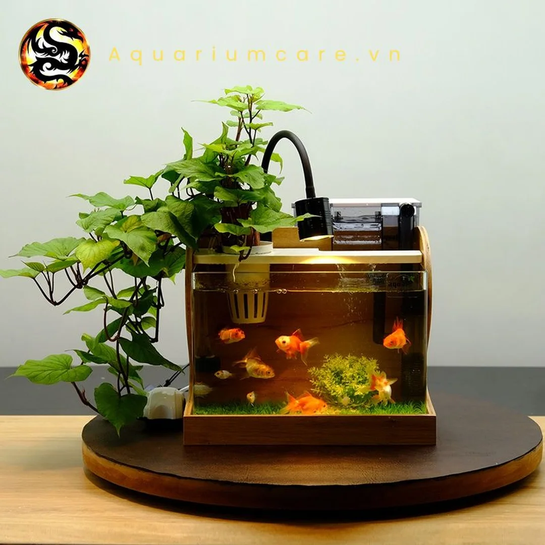 bể cá cảnh mini đẹp dạng hồ mini để bàn