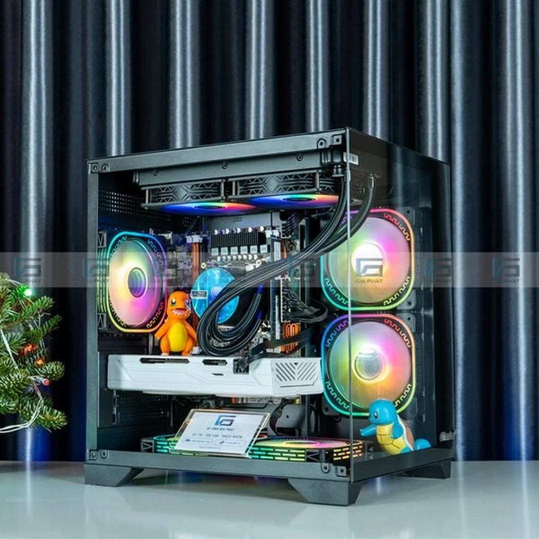 case bể cá hai mặt kính cho setup PC hiện đại