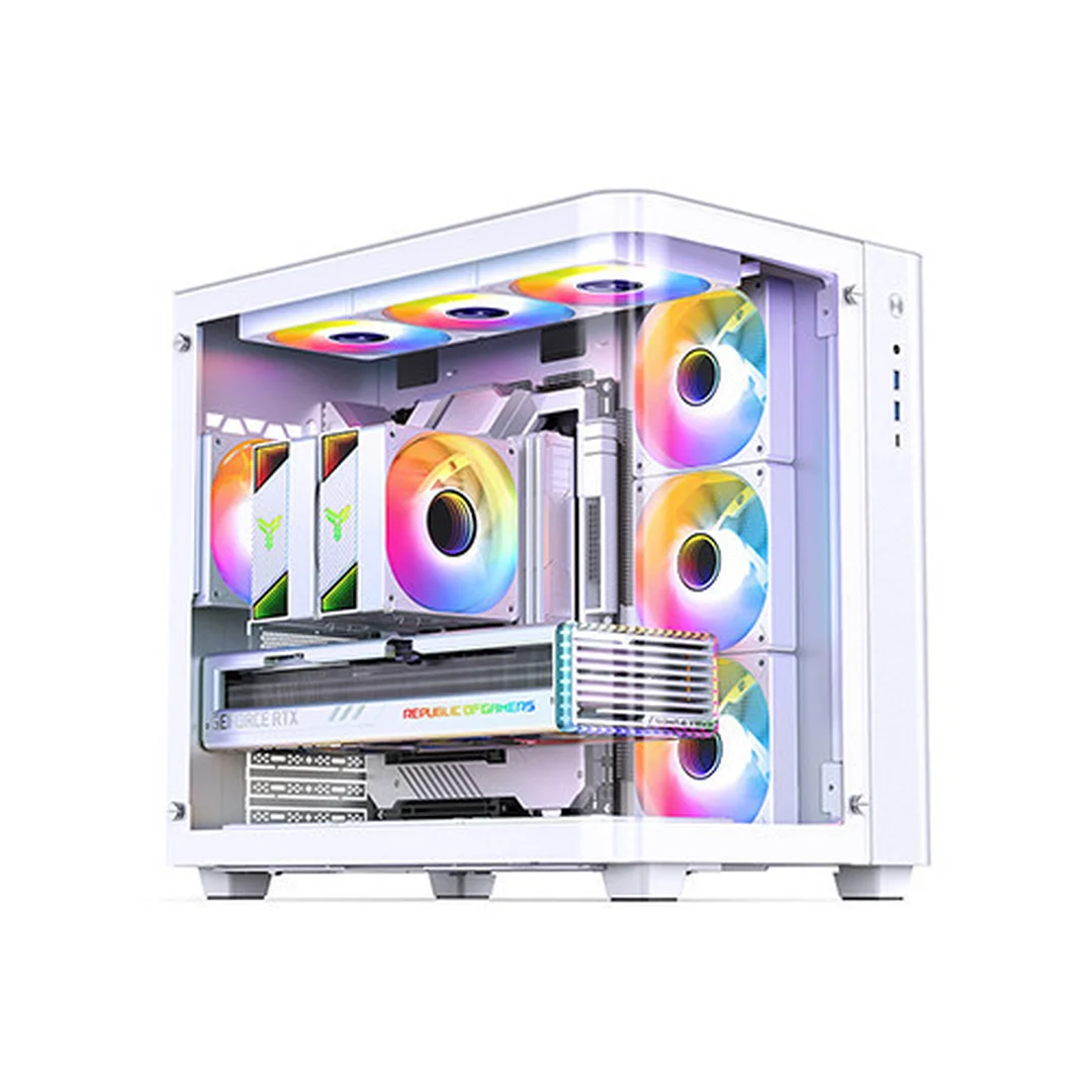 case bể cá PC màu đen với kính cường lực rộng