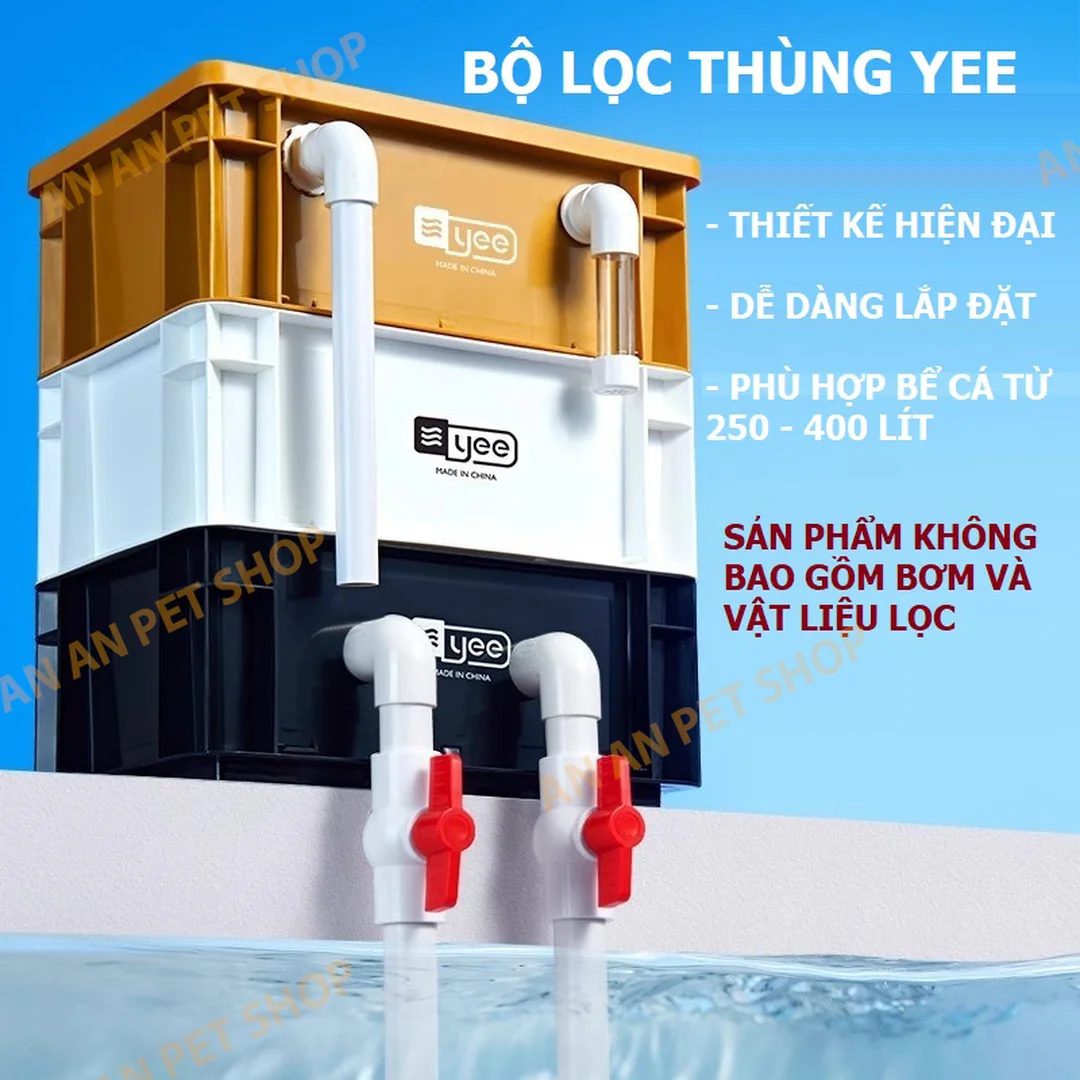lọc thùng bể cá dạng trong suốt dễ quan sát vật liệu